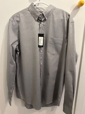 Men's National Standards Button-Down Shirt in Light Grey